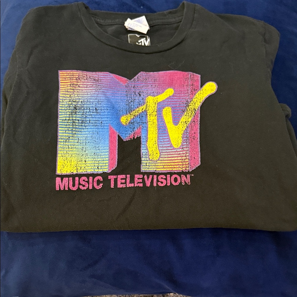 MTV Black Kids Shirt with Colorful Logo